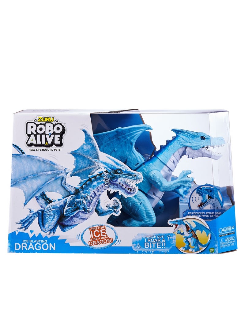 ZURU ROBO ALIVE ROBOTIC-SERIES1 Fire Breathing Roaring Dragon (BLUE) for Ages 3+