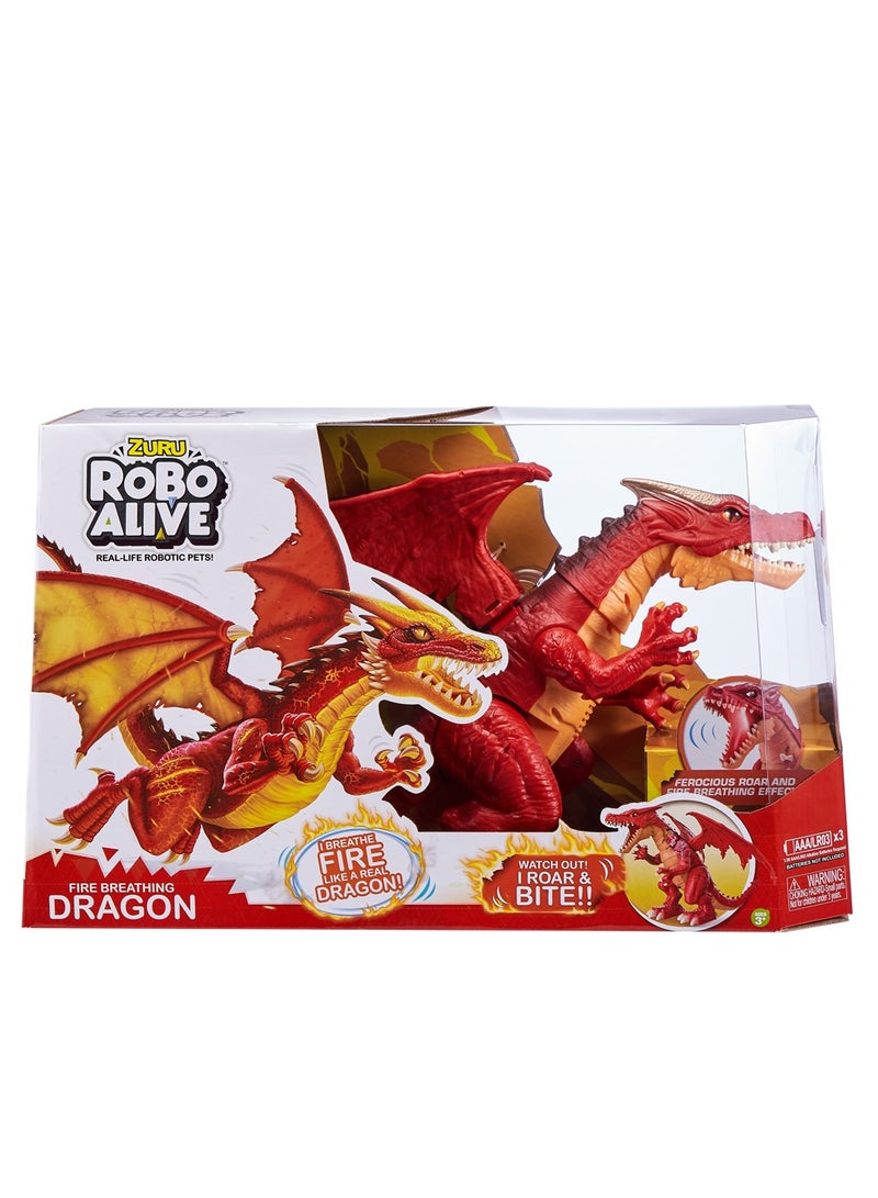ZURU ROBO ALIVE ROBOTIC-SERIES1 Fire Breathing Roaring Dragon (RED) for Ages 3+