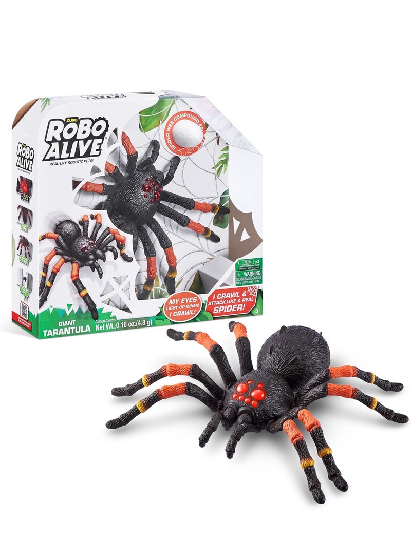 ZURU ROBO ALIVE Giant Tarantula, Battery-Powered Robotic Interactive Electronic Spider Comes with Web Slime, Prankst Toys for Ages 3+