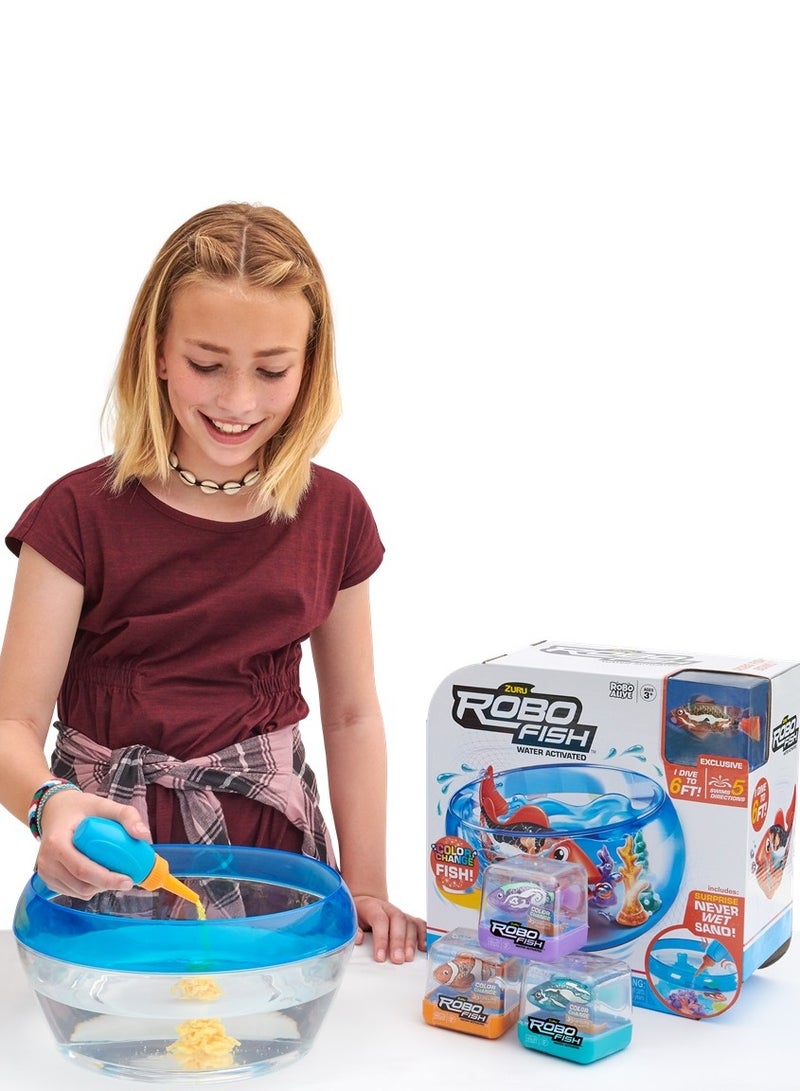 ZURU ROBO ALIVE FISH BOWL Playset For Ages 3+ (Toy Fish Color May Vary)