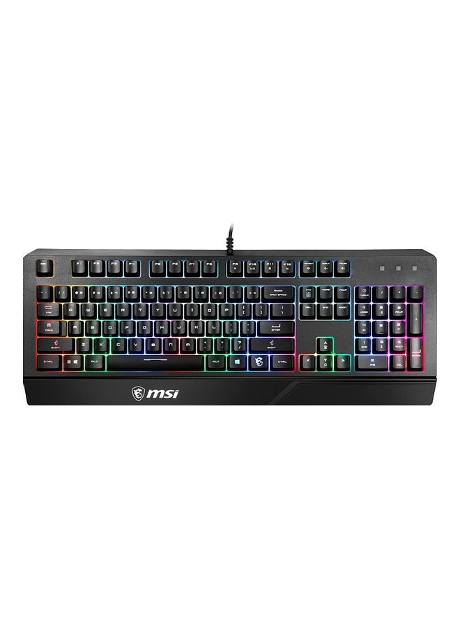 MSI VIGOR GK20 Gaming Keyboard, Ergonomic Designed Keycaps, Rainbow Lighting Effect, Hotkeys for Rapid Control, Arabic
