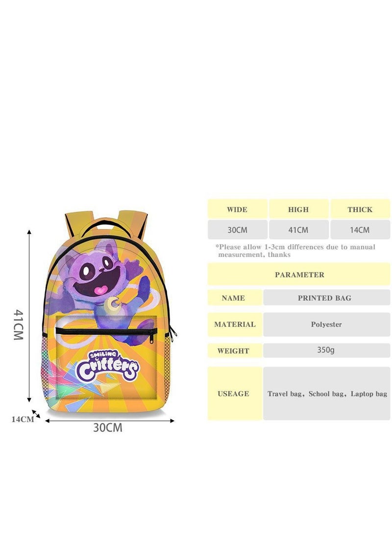 Large Capacity Backpack Smiling Critters Pattern