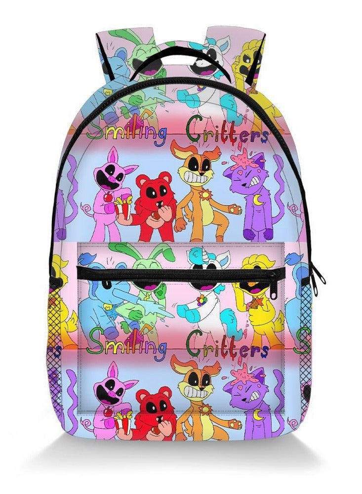 Large Capacity Backpack Smiling Critters Pattern