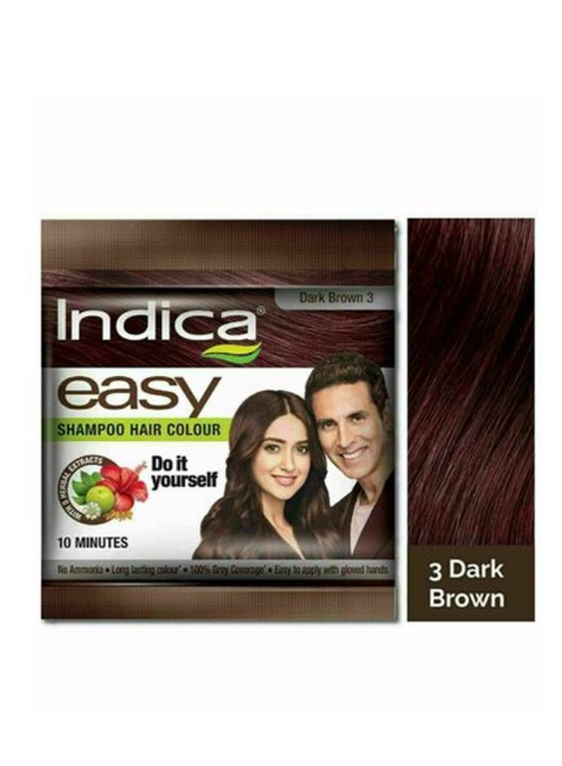 Easy 10 Minutes Shampoo Hair Color Dark Brown 18ml x Pack Of 5