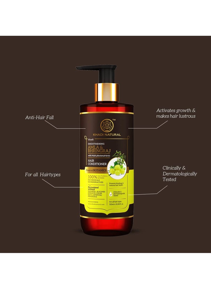 KHADI NATURAL Amla and Bhringraj Hair Conditioner Frizz Free Hair Improves Texture Control Hair Fall POWERED BOTANICS 310ml