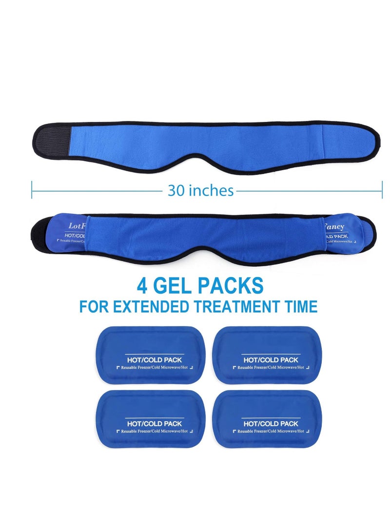 Face Ice Pack Wrap for TMJ, Wisdom Teeth, with 4 Reusable Hot Cold Therapy Gel Packs, Pain Relief Chin, Head, Oral and Facial Surgery, Blue