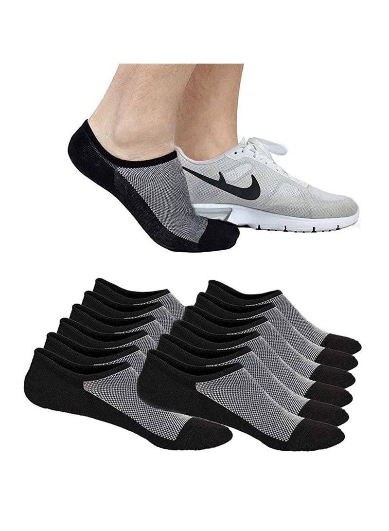 Mens Ankle Athletic Socks Low Cut Breathable Running Comfort Sports Trainer Cotton Casual Non-Slip No Show for Men and Women Invisible Crew Boat EUR44-49 6Pairs