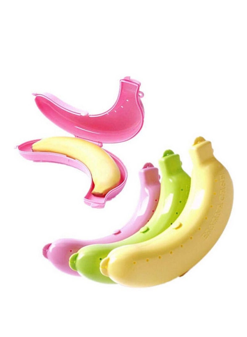 Banana Case, Plastic Guard Protector Case Lunch Box Container Holder Carrier Bag Food Fruit Storage Anti Bruising 3pcs