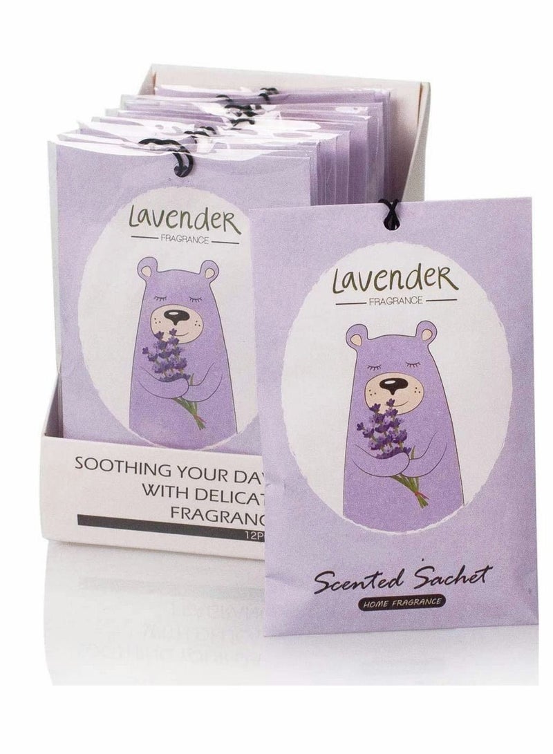 12 Packs Lavender Closet Deodorizer Air Freshener Long Lasting Scented Drawers Sachets Smell Goods for House