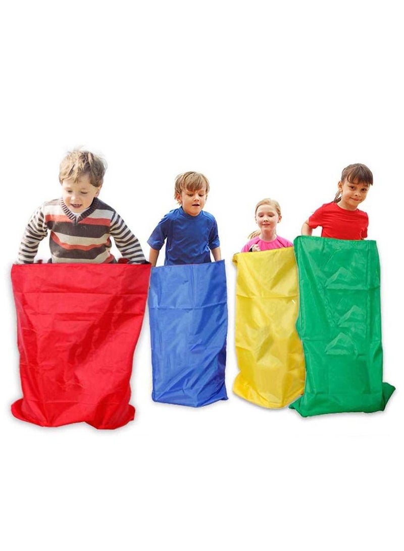 4 Pcs Potato Sack Race Bag Set Outdoor Racing Jumping Bags for Kids Sturdy Multi-Colored Children’s Birthday Party Game Sports Day Family Reunion