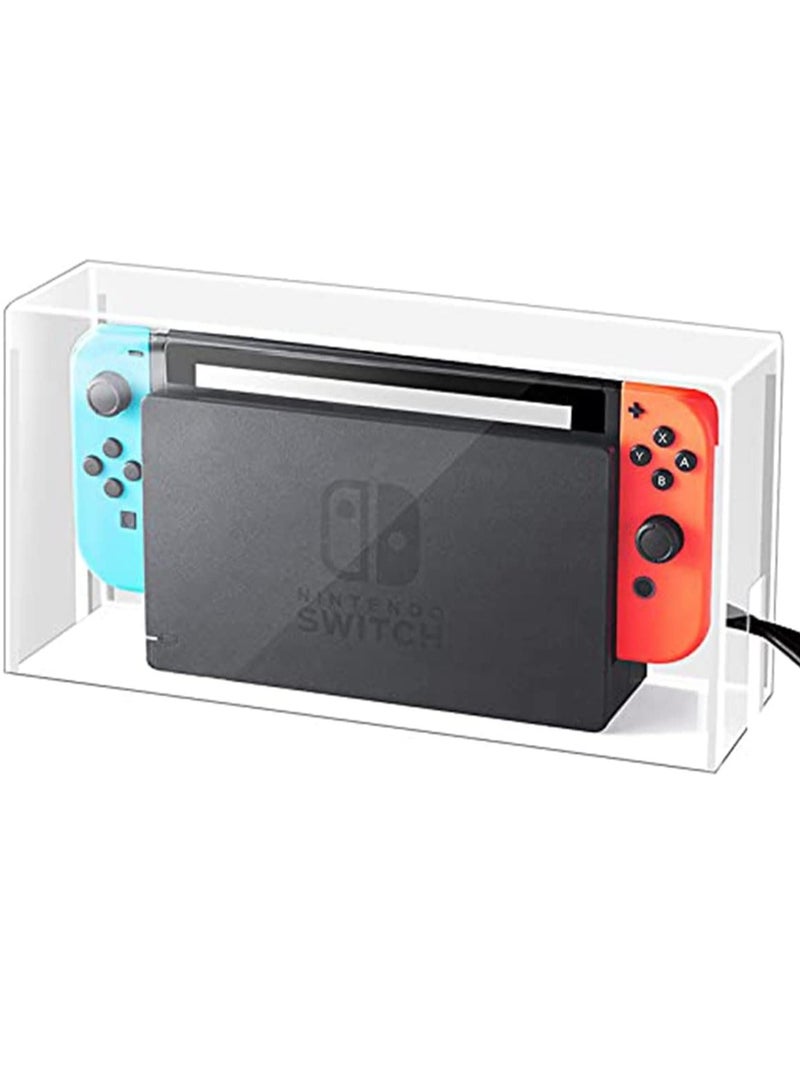 Transparent Dust Cover for Nintendo Switch OLED, Acrylic Clear Waterproof Scratch Resistant Protective Case Display Box Storage Box
