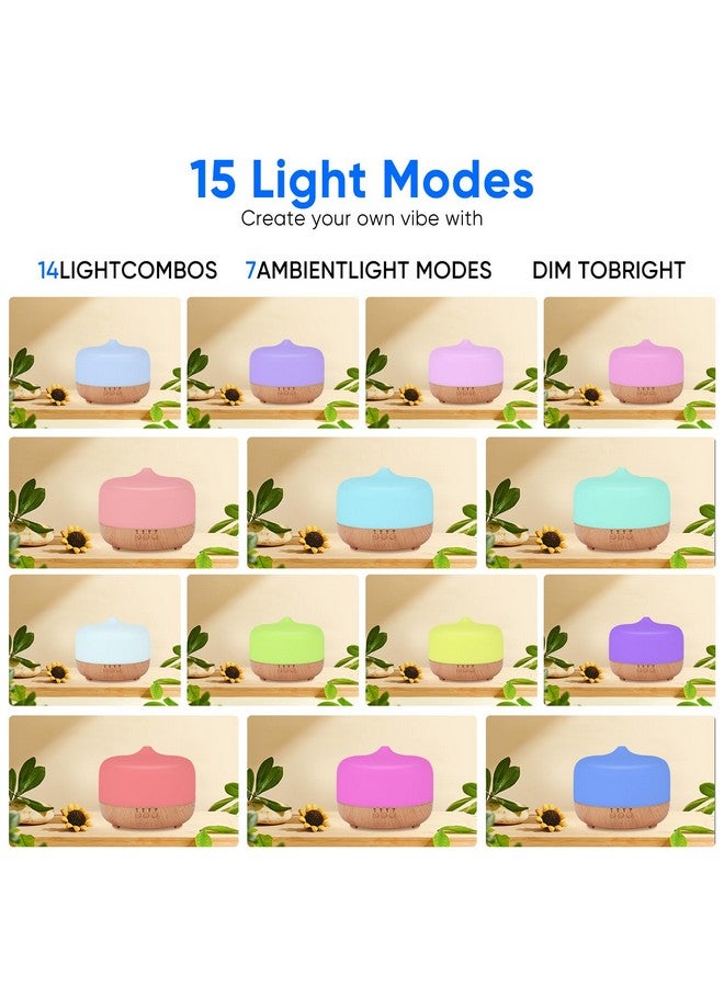 1000Ml Essential Oil Diffuser Remote Control Aromatherapy Diffuser 7 Color Changing Led For Large Room Home