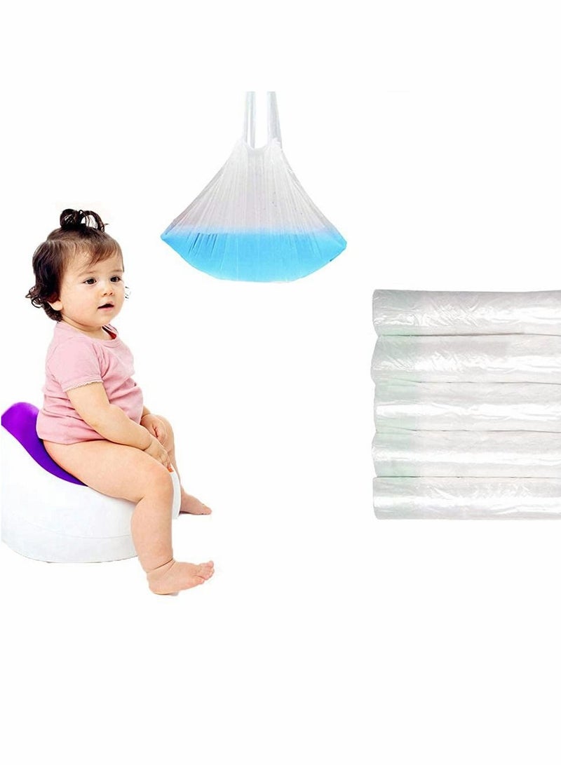 100pcs Portable Potty Chair Liners with Drawstring Potty Bags Disposable for Baby Toilet Potty Training Seat, Travel Universal Toilet Seat, Cleaning Bag for Kids Toddlers Adults Pets Outdoors