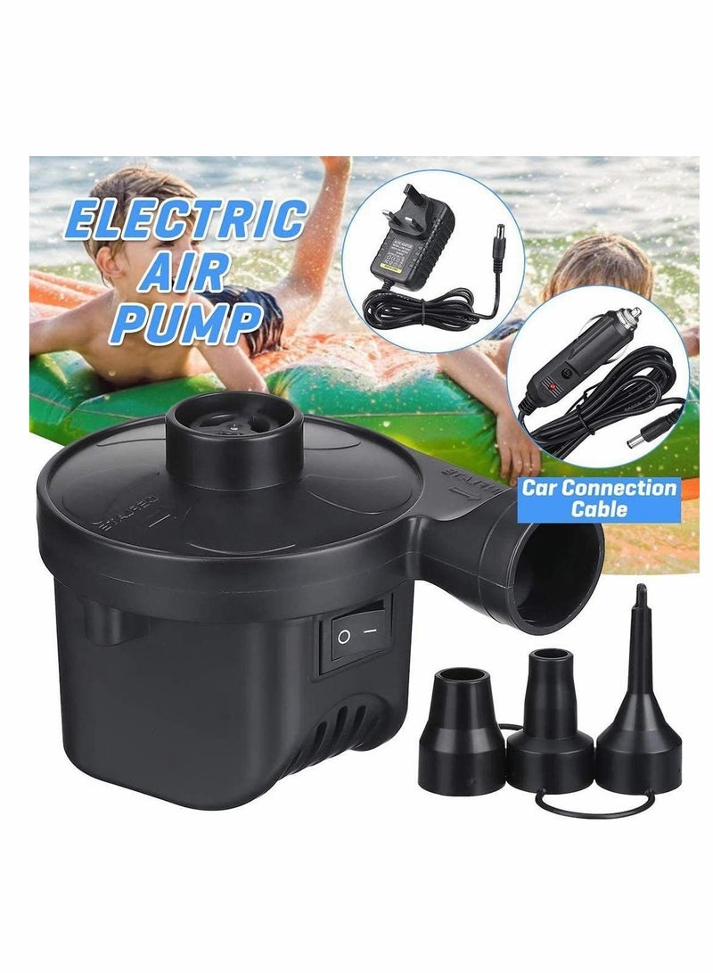 Electric Air Pump, Camping Electric Pumps Inflator, Deflator for Airbeds, Paddling Pools, Toys, Inflatable Sofa, Air Raft Mattress, with 3 Nozzles, 50W