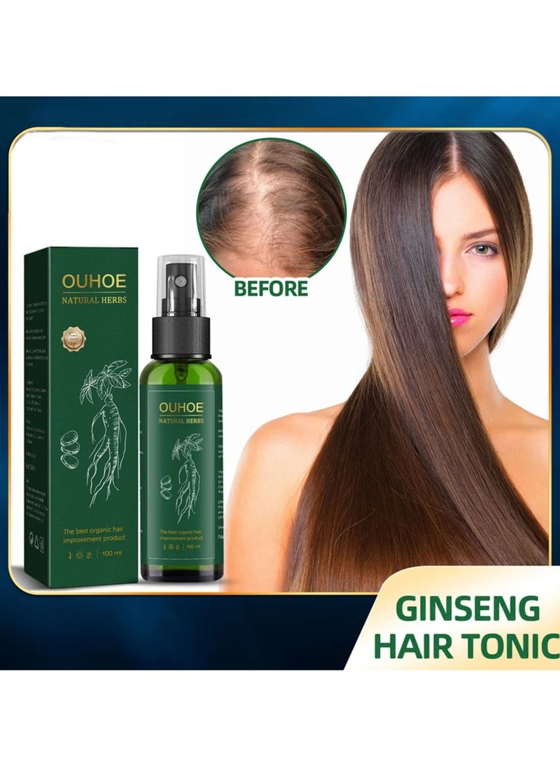 Hair Grow Spray, Natural Ginseng Hair Nourishing Serum, Anti Hair Loss Hair Regrowth Essence, Natural Ingredients Hair Regrowth Treatment For Hair Growth Scalp Treatment, (100ml)