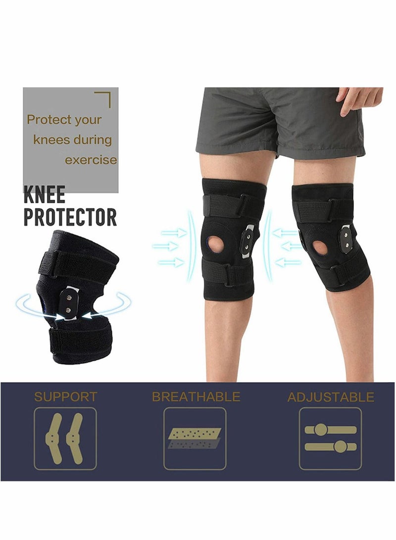 Decompression Knee Brace, with Side Stabilizers, for Pain Relief, Adjustable Compression Band, Suitable for Men and Women