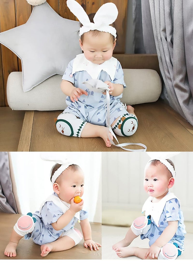 4 Pairs Baby Knee Pads for Crawling, Anti Slip Adjustable Breathable Unisex Leg Warmer Safety Walking Elastic Kneepads 0-4 Years Boy And Girl