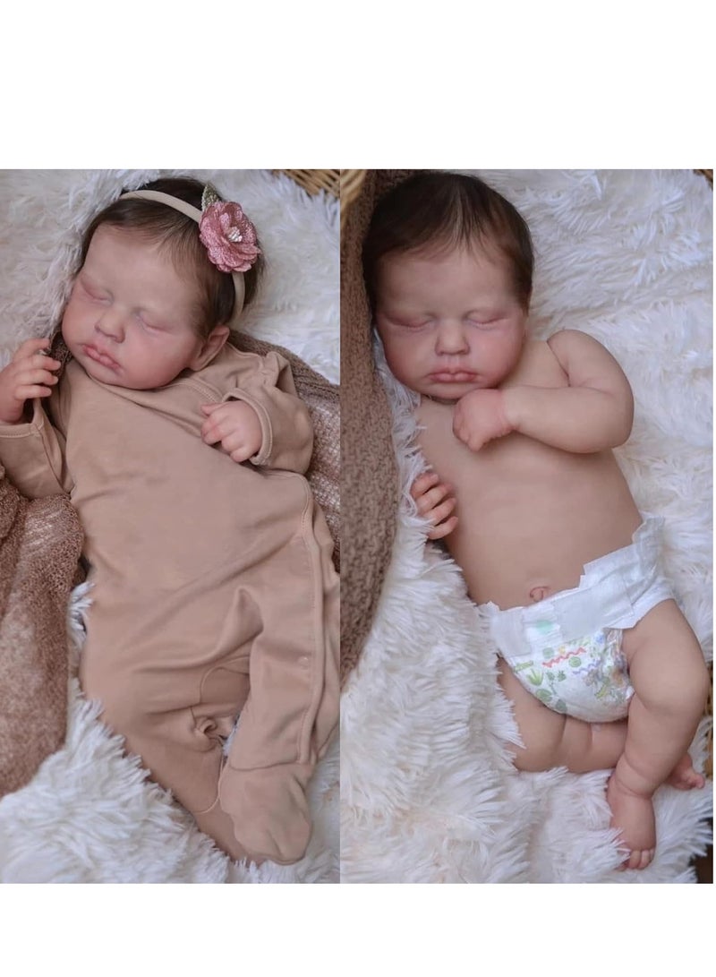 Reborn Baby Dolls 19 Inch Girl Full Silicone Vinyl Body Realistic Newborn Baby Dolls Premie Baby Doll Toy