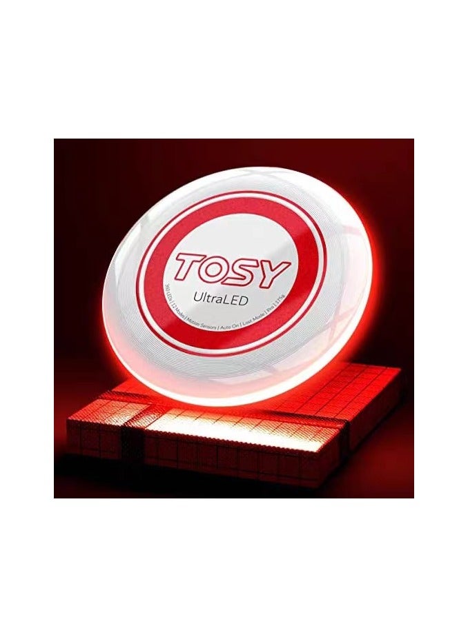 Flying Disc Sports for Team Play and Competition - 12 LEDs, Super Bright, Soft, Auto Light Up, Safe, Waterproof, Lightweight Frisbee, Gift Toy for Boys/Girls/Kids