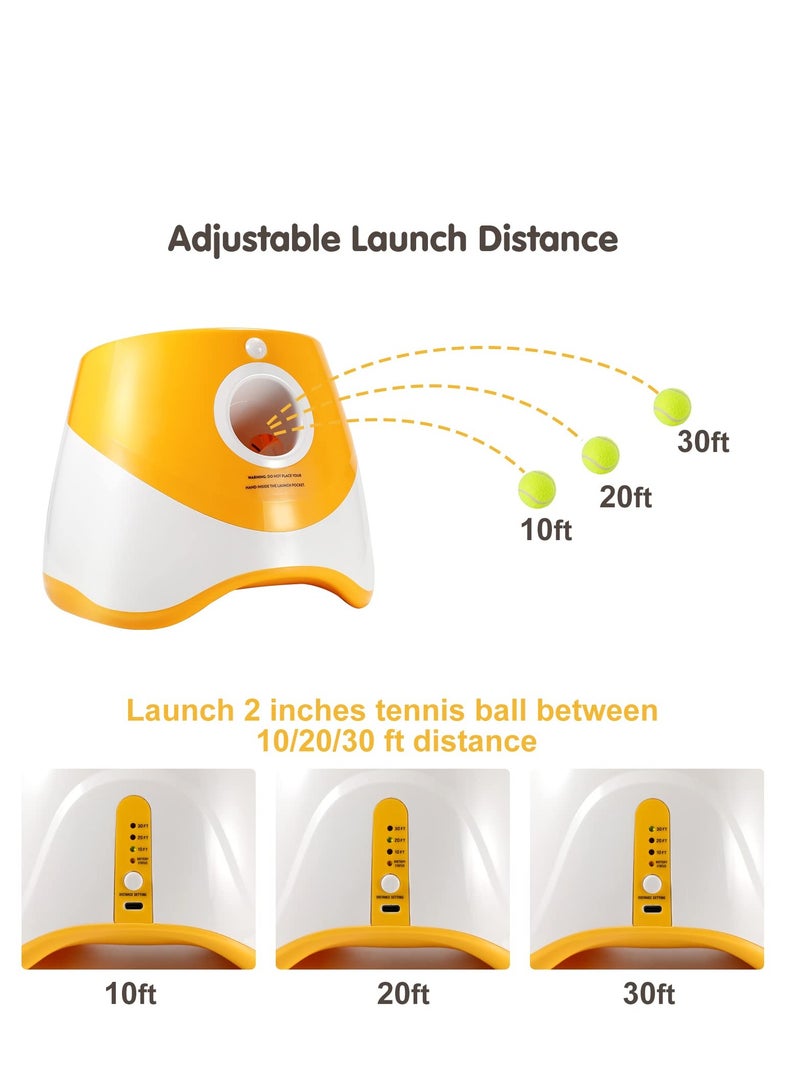 Dog Automatic Ball Launcher for Small and Medium Dogs, Interactive Dog Tennis Ball Throwing Machine Mental Stimulation Toys for Dogs Enrichment Toy for Indoor& Outdoor Use, 6 Balls Included