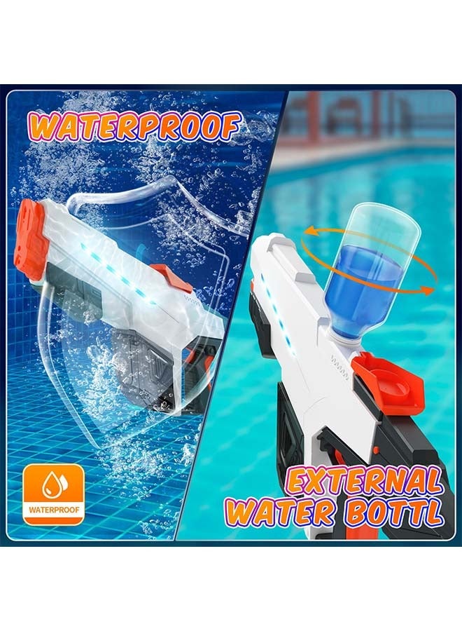 Electric Water Gun for Adult Kids, Outdoor Automatic Water Suction Water Blaster Squirt Modular Battery, Water Guns Summer Beach Swimming Pool Backyard Lawn Party Games（Grey）