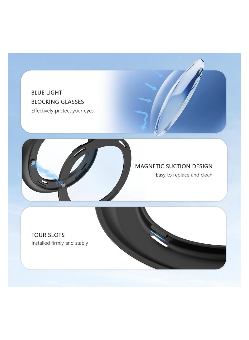 Glasses Spacer Protector for Meta Quest 3, Blue Light Blocking Glasses for Oculus Quest 3, VR Protector Accessories Anti-Scratch Ring Prevent Eyeglass from Scratching for Meta Quest 3