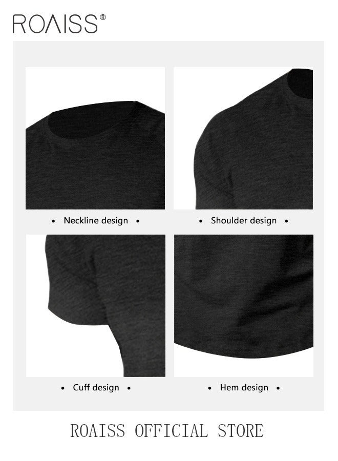 Men Summer T-shirt, Short Sleeve Round Neck Tops, Classic Solid T shirt for Men, Suitable for Daily Wear or Any Occasion