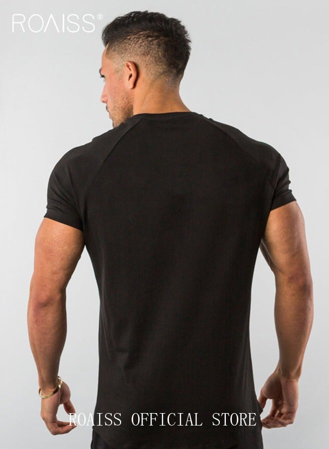 Men Summer T-shirt, Short Sleeve Round Neck Tops, Classic Solid T shirt for Men, Suitable for Daily Wear or Any Occasion
