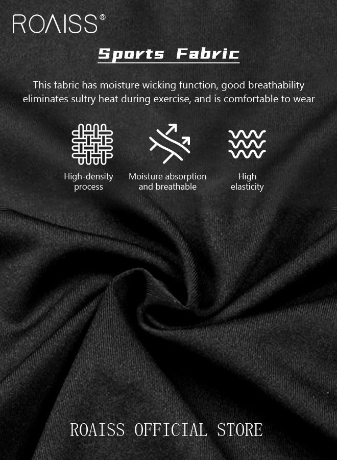 Men Quick Dry and Breathable Round Neck Sweatshirt with Quarter Zip Long Sleeve Athletic Shirts Slim Fit Top for Running Basketball Workout Gym
