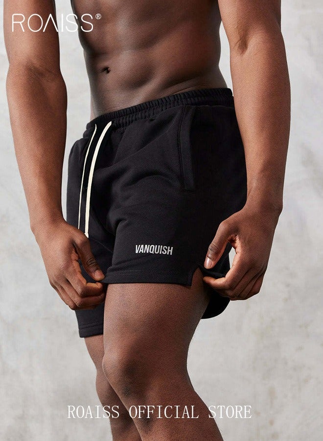 Men Sport Shorts with Multiple Pockets, Comfortable Straight Leg Pants for Men, Solid Short Pants with Adjustable Drawstring and Elastic Waistband, Suitable for Active Lifestyles and Casual Occasions