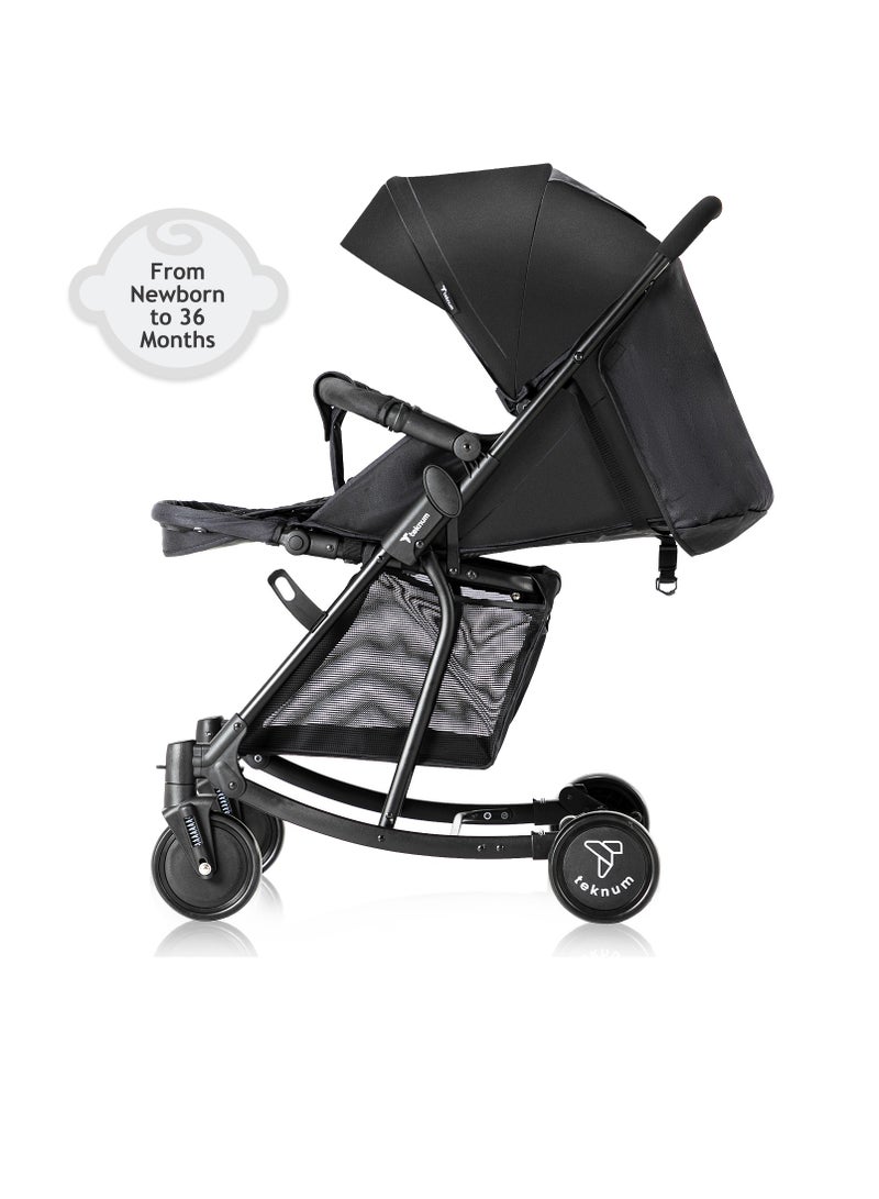 Teknum Stroller With Rocker with Green Fashion Diaper Bag- Black