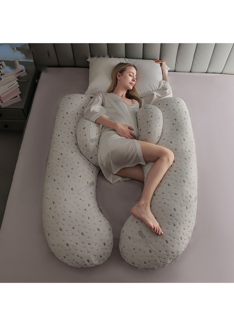 Pregnancy Pillows for Sleeping U-Shape Full Body Pillow and Maternity Support - for Back, Hips, Legs, Belly for Pregnant Women with Removable Washable Velvet Cover