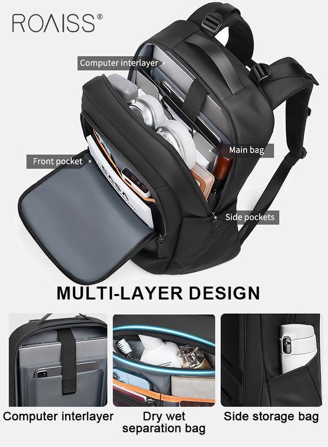 Unisex Multifunctional Backpack with Comfortable Back Padding Large Capacity Multiple Compartments Scientific Partitioning Ideal for Short Trips Business Duffel Bags with Trolley Case Fixing Strap