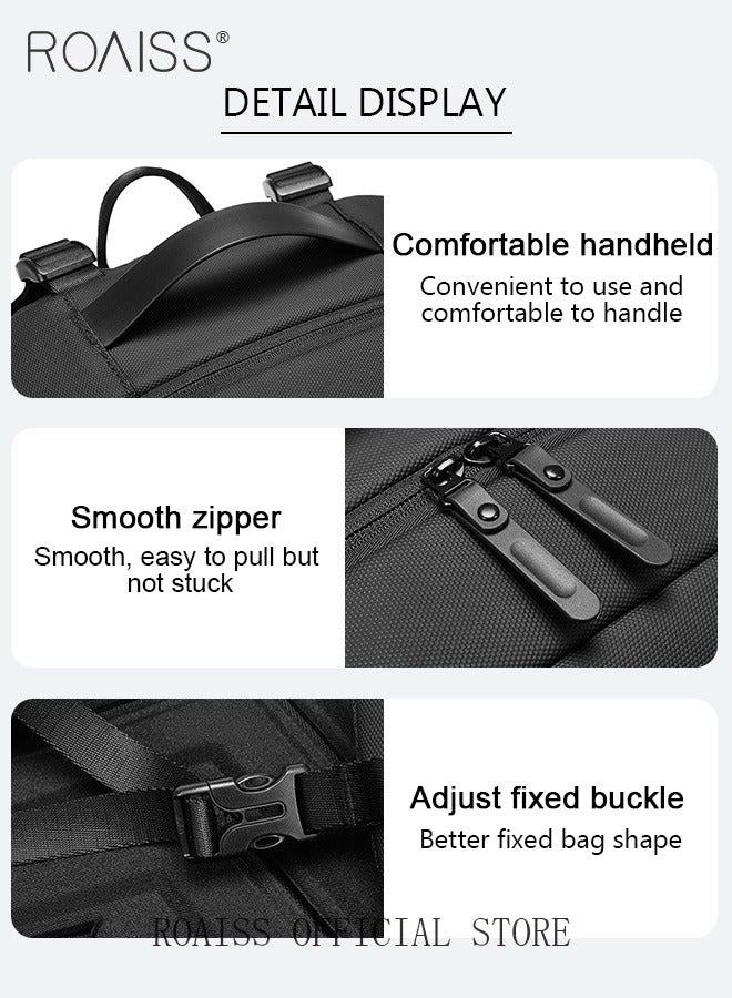 Unisex Multifunctional Backpack with Comfortable Back Padding Large Capacity Multiple Compartments Scientific Partitioning Ideal for Short Trips Business Duffel Bags with Trolley Case Fixing Strap