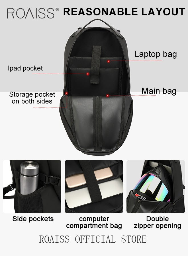 Unisex Multifunctional Backpack Cycling Bag with Waterproof Helmet Bag Large Capacity Scientific Partitioning Rolling Suitcase Attachment Comfortable Back Padding Lightening Load Ideal for Short Trips