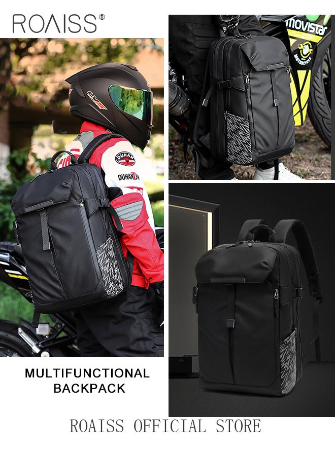 Unisex Multifunctional Backpack with Multiple Compartments Scientific Partitioning Reflective Design Dry and Wet Separation Bag Insulated Bottle Pocket Expansion Pocket for Basketball Helmet Storage