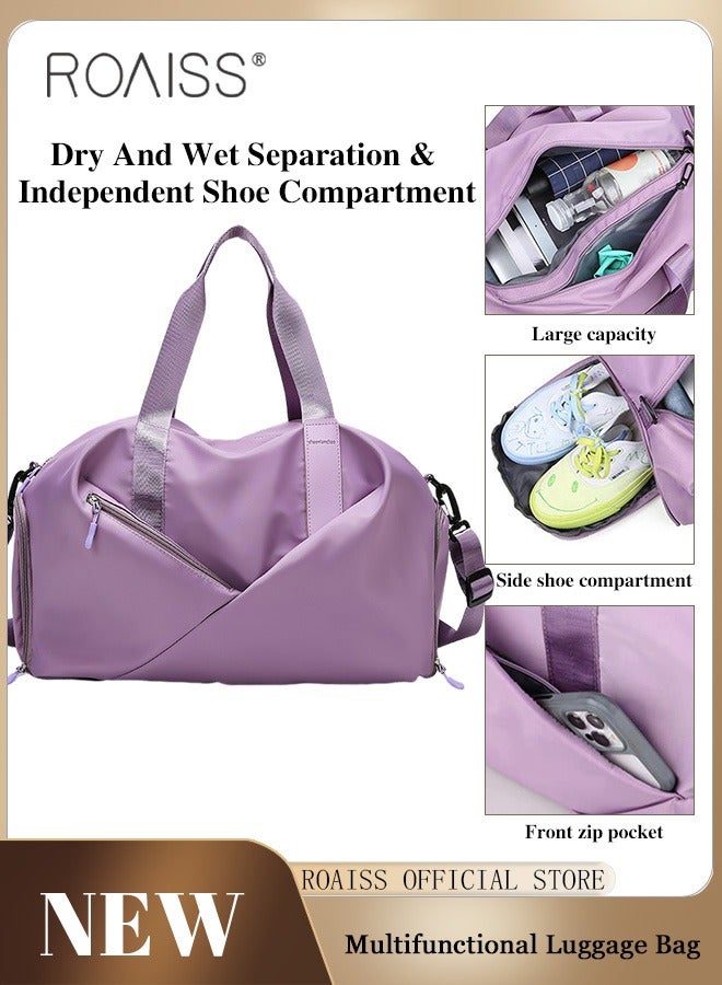 Multi Functional Large Capacity Carry on Luggage Bag Wet and Dry Separation Shoe Compartment Gym Bag Suitcase with Perfect for Short Business Trips and Travel