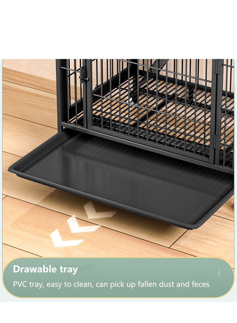 Large Cat Cage 4 Tier,Cat Cage Playpen Box Crate Kennel for Indoor Cats with Doors & Detachable Tray & Ladders & Wheels (Black(78*55*137 cm))