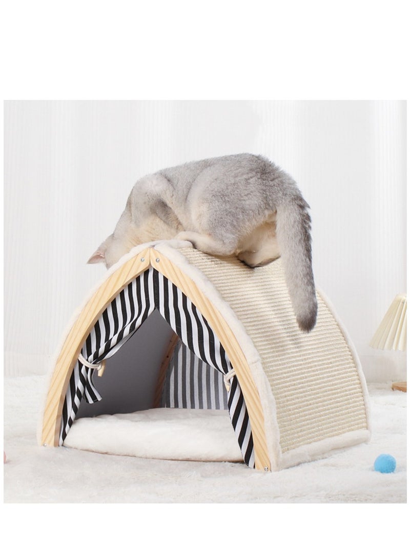 Pet Bed House- Tent for Indoor Small Dogs and Cats, Cute Covered Cave with Cushion, Hideaway Removable Portable and Play Cube