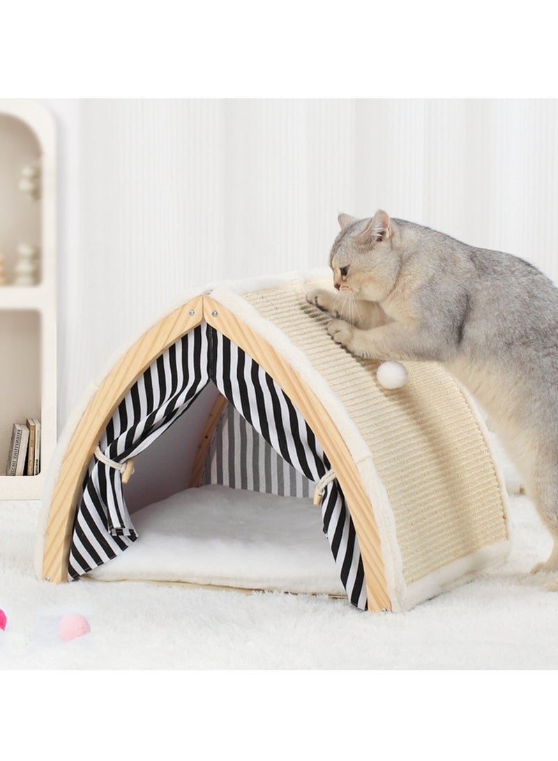 Pet Bed House- Tent for Indoor Small Dogs and Cats, Cute Covered Cave with Cushion, Hideaway Removable Portable and Play Cube