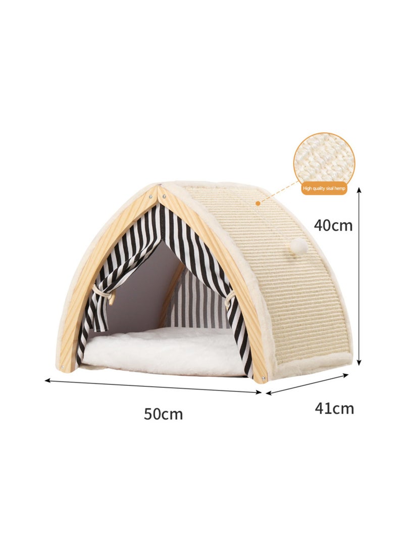 Pet Bed House- Tent for Indoor Small Dogs and Cats, Cute Covered Cave with Cushion, Hideaway Removable Portable and Play Cube