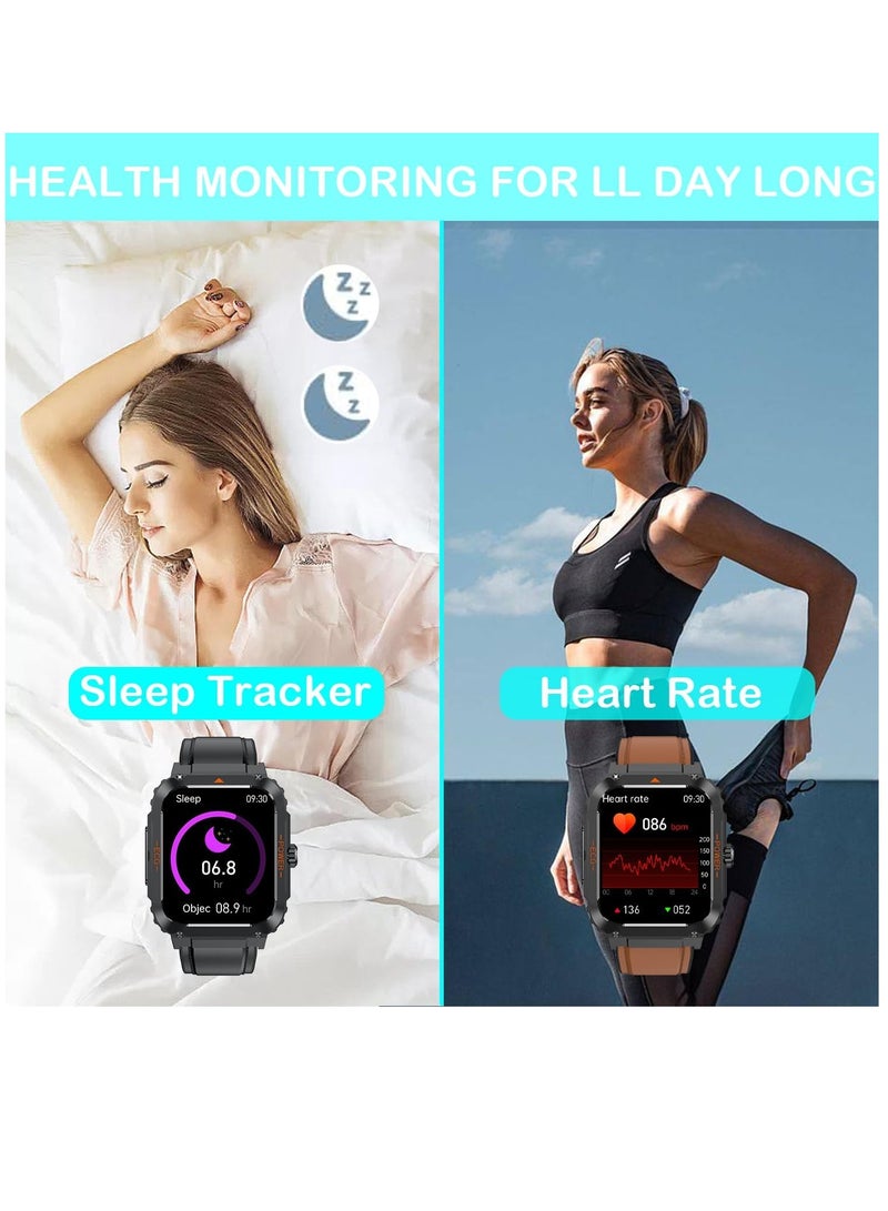 Blood Sugar Monitor Smart Watch: Blood Glucose ECG HRV Heart Rate Blood Oxygen Blood Pressure Fitness Tracker Watch for Elderly Men Women - 1.92