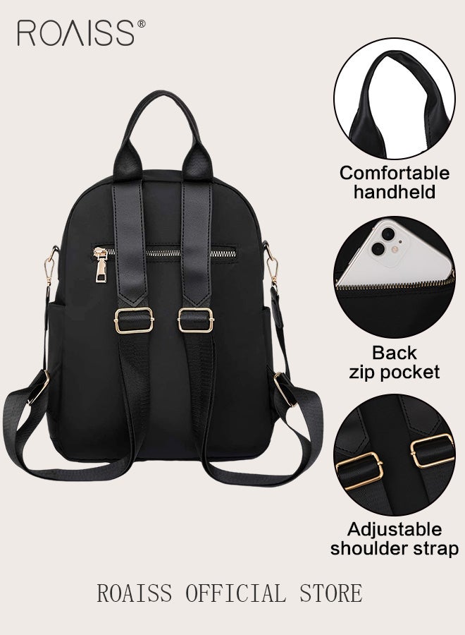 Versatile Quilted Zipper Backpack for Women Minimalist Large Capacity Lightweight Shoulder Bag with Multi Pockets Suitable for Girls for Commute Travel Waterproof Daypack with Quality Hardware Buckle