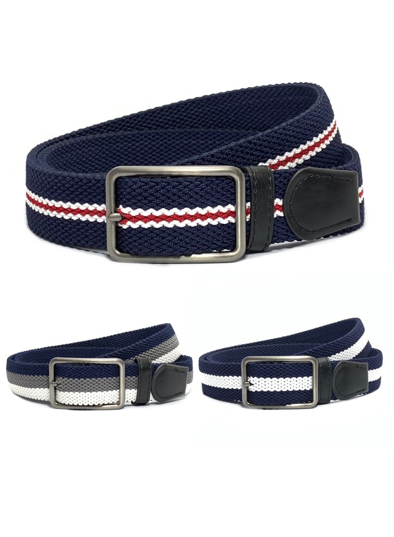 Classic Milano® Braided Canvas Woven Elastic Stretch Belt for Men/Women/Junior with Multicolored Belt men Enclosed in an Elegant Gift Box by Milano Leather