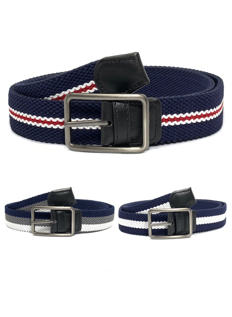 Classic Milano® Braided Canvas Woven Elastic Stretch Belt for Men/Women/Junior with Multicolored Belt men Enclosed in an Elegant Gift Box by Milano Leather