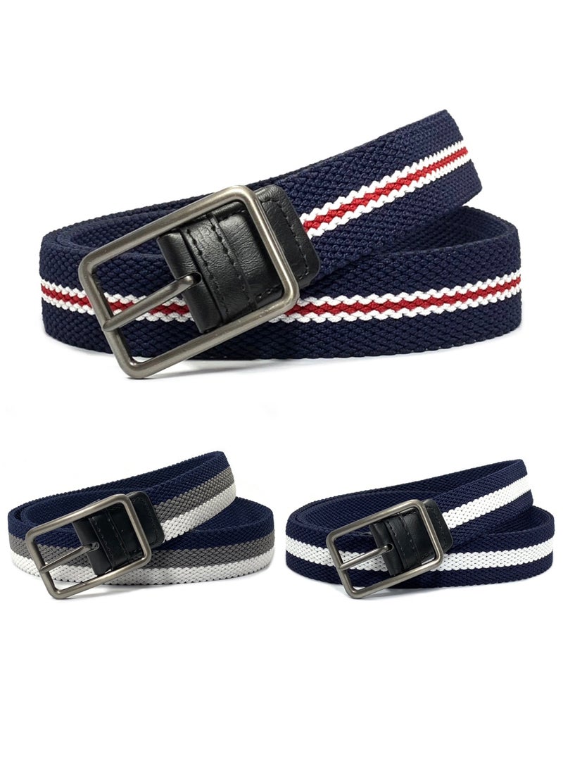 Classic Milano® Braided Canvas Woven Elastic Stretch Belt for Men/Women/Junior with Multicolored Belt men Enclosed in an Elegant Gift Box by Milano Leather