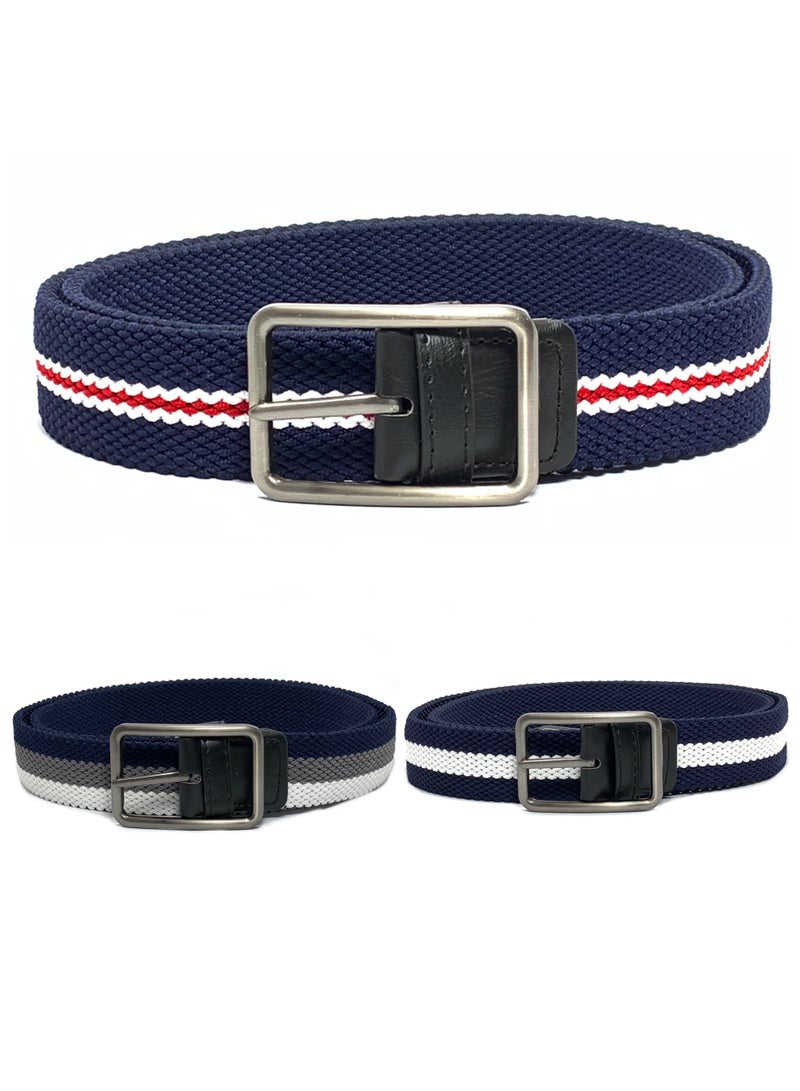 Classic Milano® Braided Canvas Woven Elastic Stretch Belt for Men/Women/Junior with Multicolored Belt men Enclosed in an Elegant Gift Box by Milano Leather