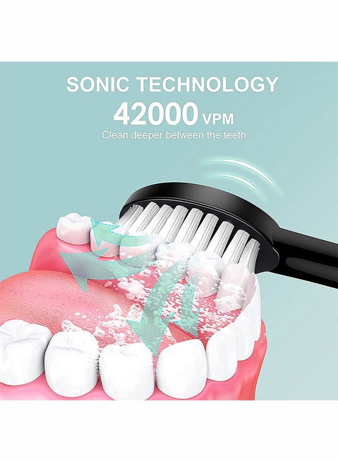 Rechargeable Electric Toothbrushes for Adults and Kids Sonic Whitening Tooth Brush with 8 Brush Heads 6 Cleaning Modes and Smart Timer Waterproof Cleaning Toothbrushes Set