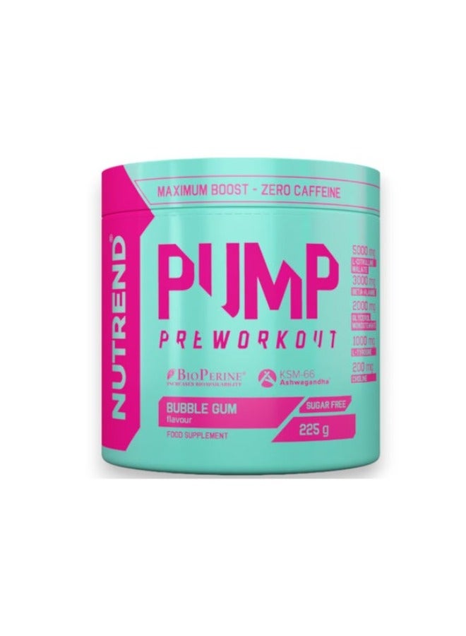 Pump Pre Workout, Bubble Gum Flavour, 225g