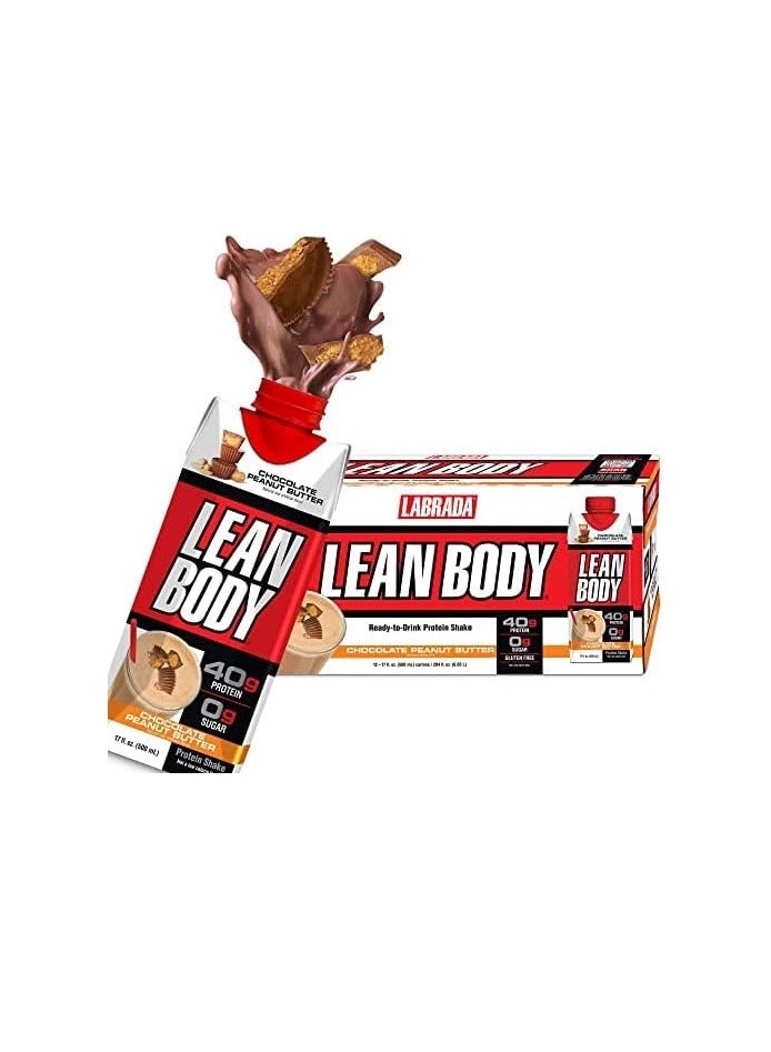 Lean Body Ready To Drink Protein Shake- Chocolate Peanut Butter - Pack of 12